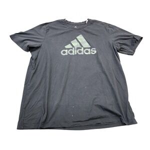 Adidas Shirt Mens 2XLT Black Logo Graphic Tee Tagless Big & Tall Sportswear
